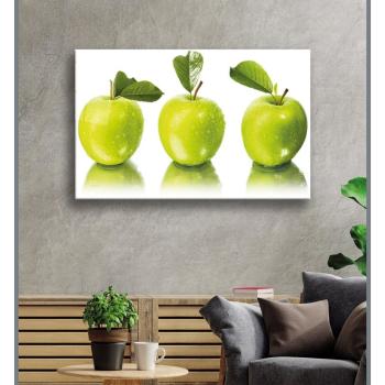 Grüne Äpfel Art Design rechteckiges spezial Glasbild!